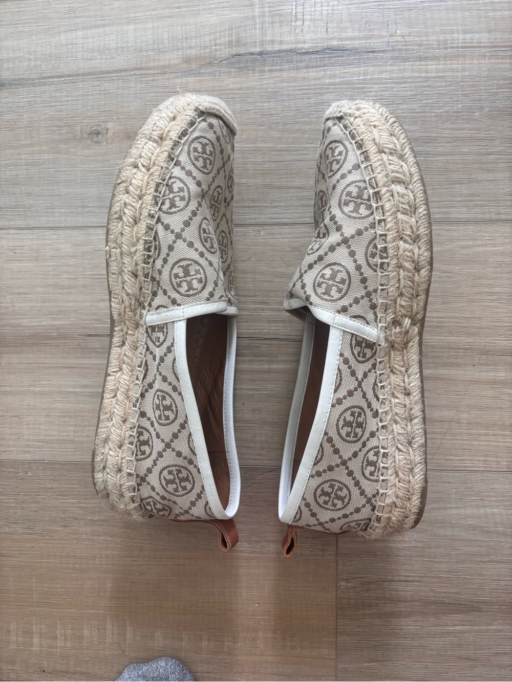 Tory Burch Neutral Logo Canvas Espadrille Slip-On - Picture 2 of 4